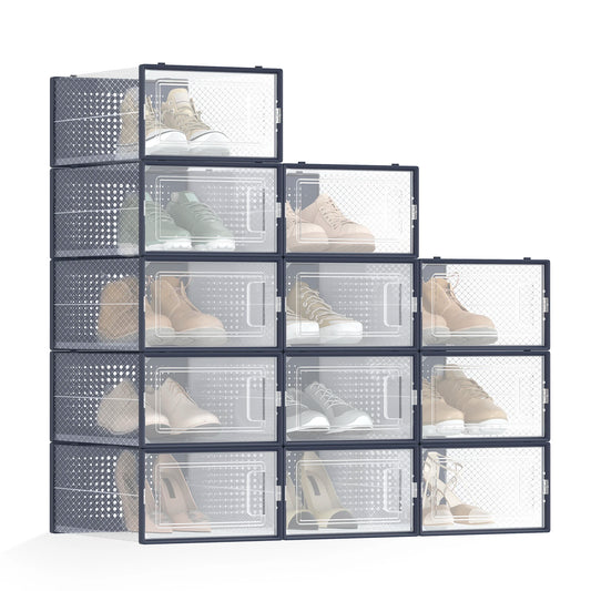 SONGMICS Shoe Boxes,Pack of 12 Shoe Storage Organizers,
