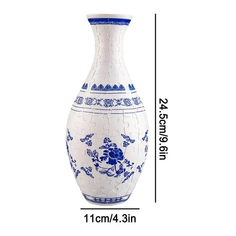 3D Puzzle Vase plastic Flower Vase Jigsaw Toy Building Block Assembly Bottle 160stk Curved Puzzle Pieces Housewarming Home Decor