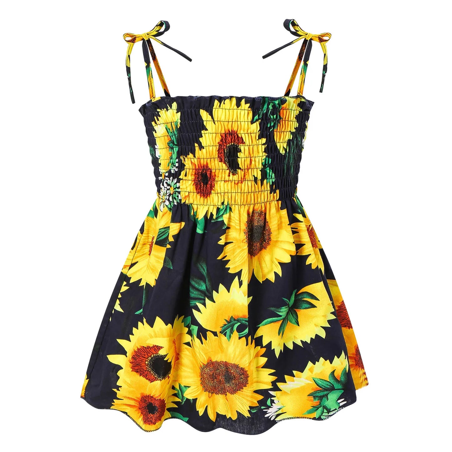 Toddler Kids Baby Girls Sunflower Slip Dress Floral Beach Dress Clothes