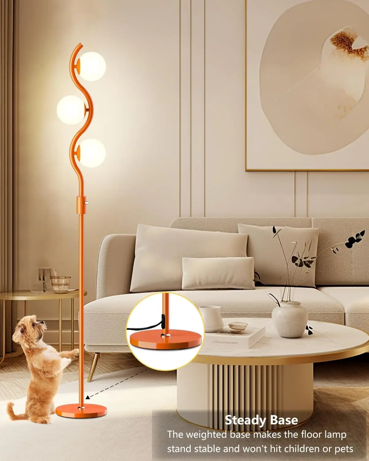 Floor Lamp Mid-Century Modern G9 Bulbs Adjustable Brightness