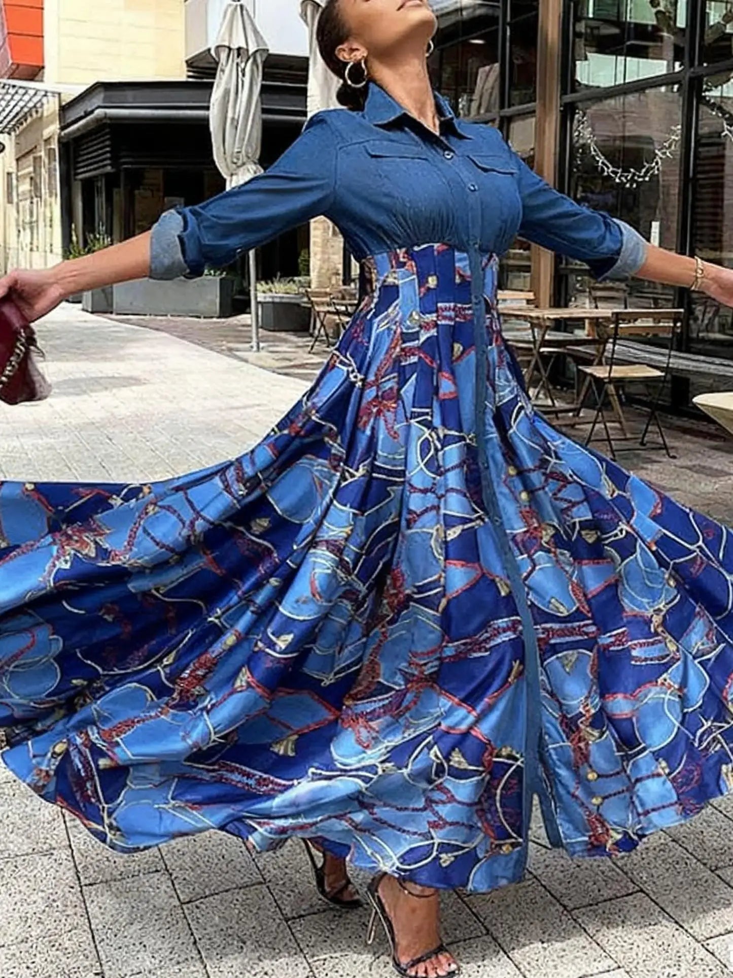 Plus Size, Spring And Autumn Long-sleeved Shirt Dress, Bridesmaid Dress,