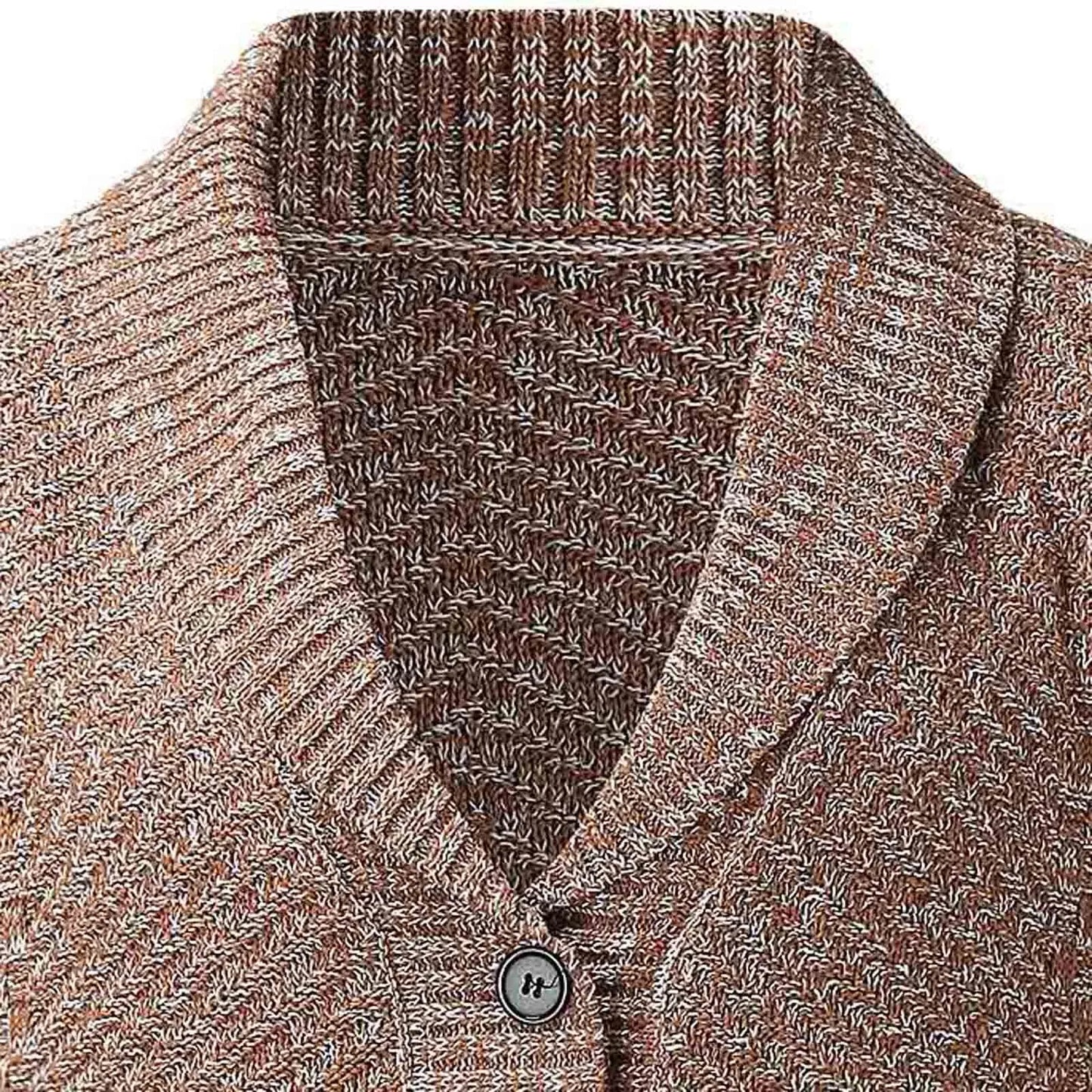 Men's Autumn Winter Hooded Knit Cardigan Lapel Long Sleeve