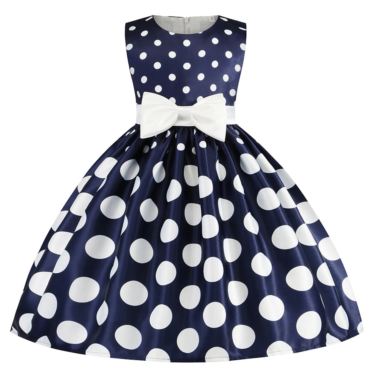 Kids Girls Vintage Dress Easter Polka Dots