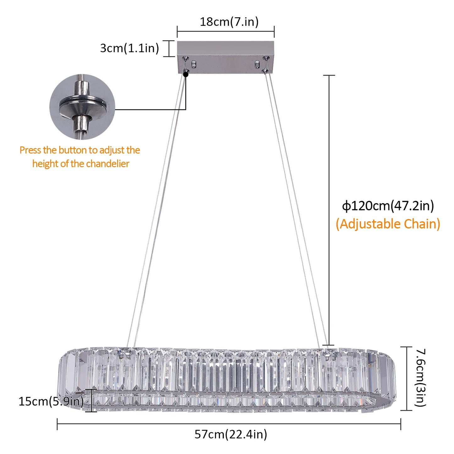 Led Oval Pendant Light For Kitchen Island Chandelier
