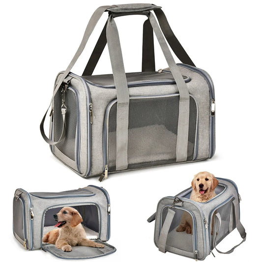 Dog Carrier Bag Soft Side Backpack  Travel Airline Approved