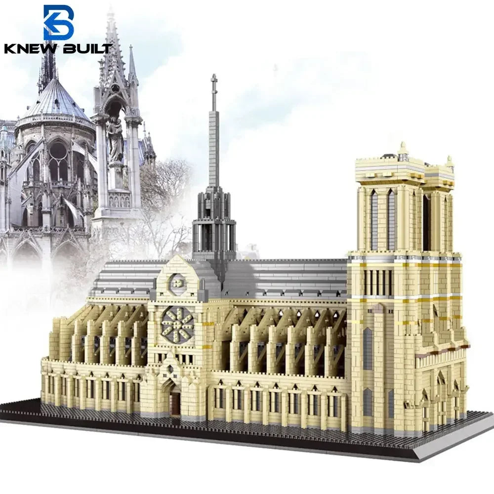 KNEW BUILT Paris Notre Dame Cathedral Micro Building Blocks Set