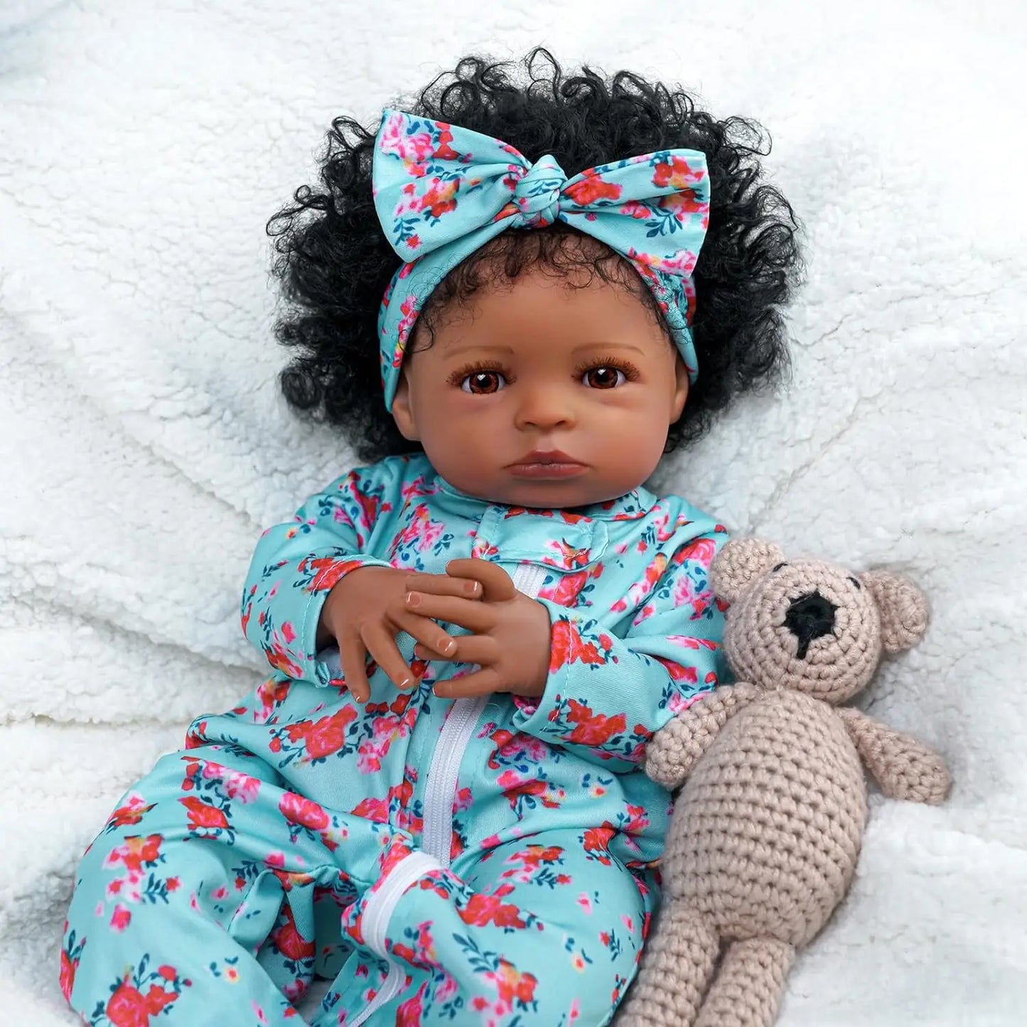 Lifelike Reborn Black Girl- 18-Inch Realistic Newborn Real Life Baby Dolls
