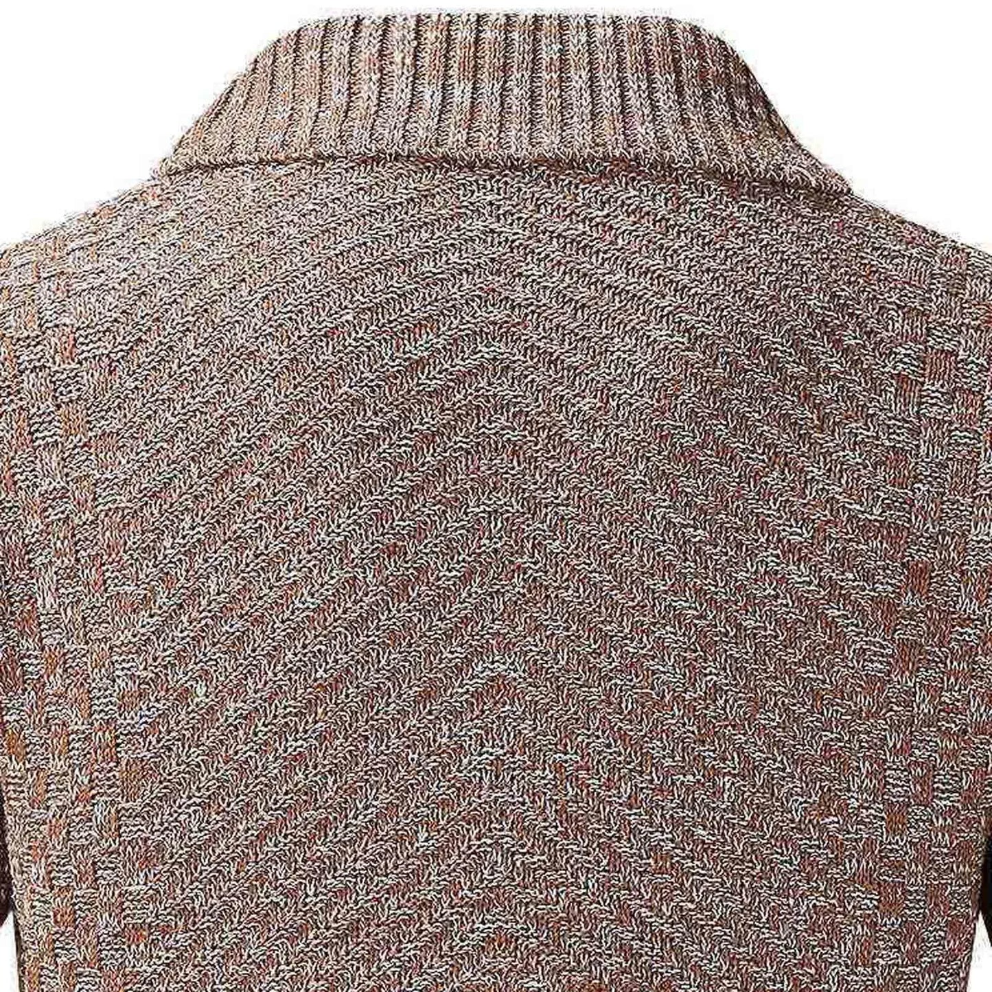 Men's Autumn Winter Hooded Knit Cardigan Lapel Long Sleeve